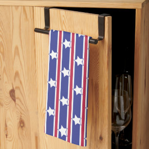 Fun and Fancy Patriotic Stars and Stripes Kitchen Towel