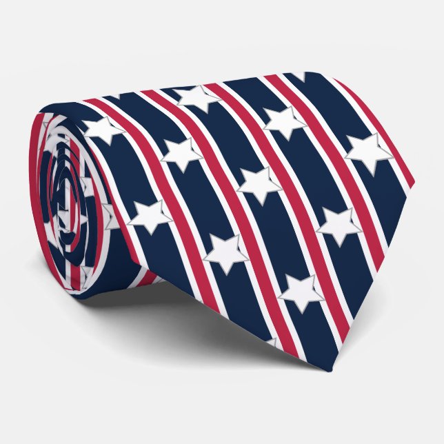 Fun and Fancy Patriotic Stars and Stripes Neck Tie (Rolled)