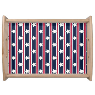 Fun and Fancy Patriotic Stars and Stripes Serving Tray