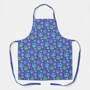 Fun and Fancy Peace Sign, Flowers & Hearts Apron