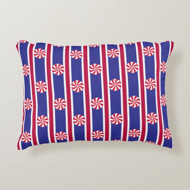 Fun and Fancy Peppermint Candy Accent Pillow (Front)