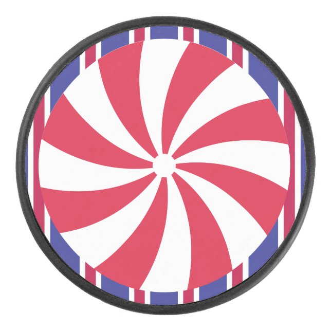 Fun and Fancy Peppermint Candy Hockey Puck (Front)