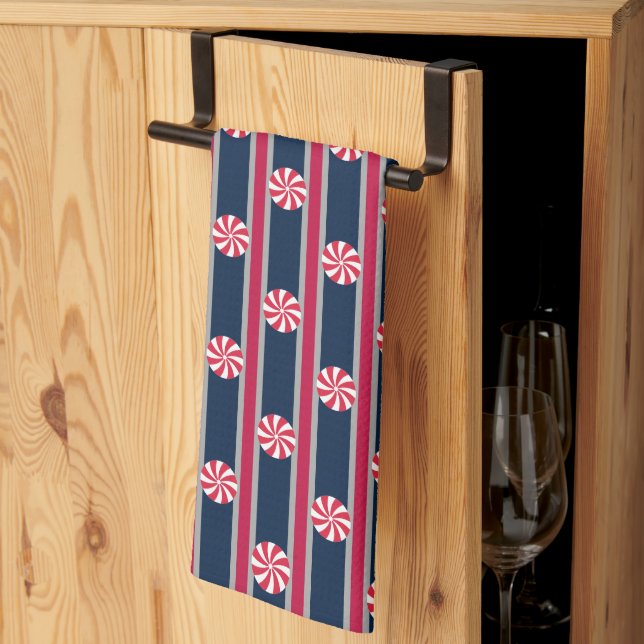 Fun and Fancy Peppermint Candy Kitchen Towel (Thirds Fold)