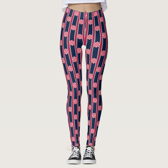 Fun and Fancy Peppermint Candy Leggings (Front)