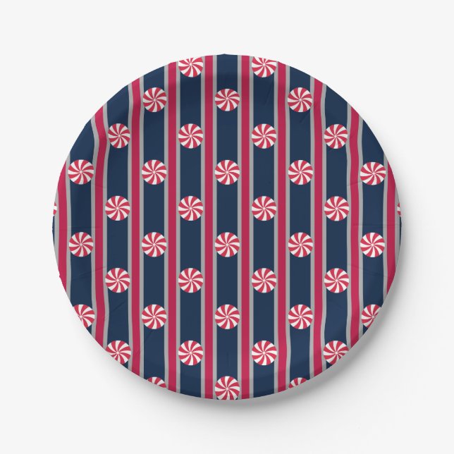Fun and Fancy Peppermint Candy Paper Plates (Front)