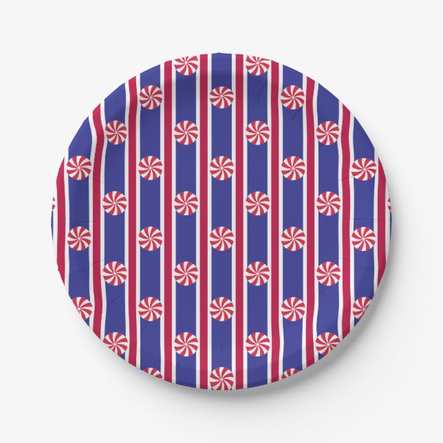 Fun and Fancy Peppermint Candy Paper Plates (Front)