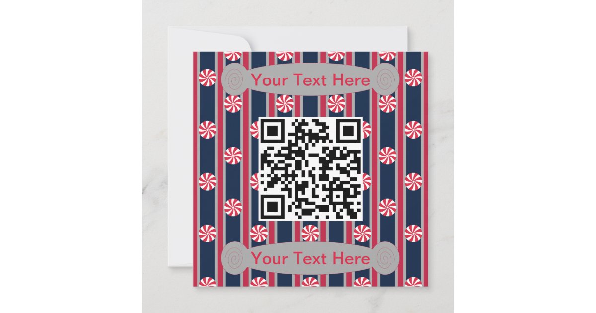 Fun and Fancy Peppermint QR Code Invitation | Zazzle