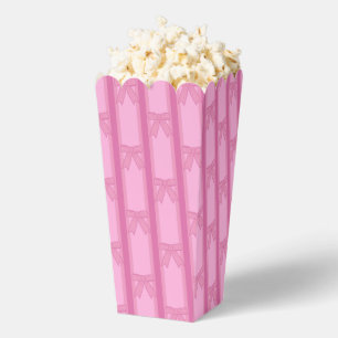 Fun and Fancy Pink Bow Popcorn Favor Boxes