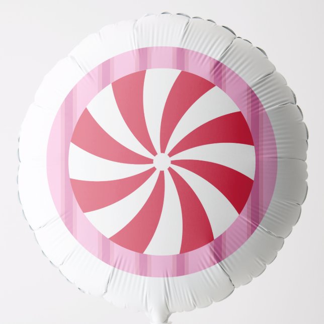 Fun and Fancy Pink Christmas Peppermint Candy Balloon (Front)