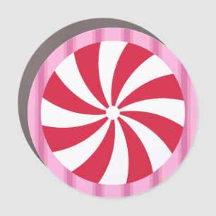 Fun and Fancy Pink Christmas Peppermint Candy Car Magnet