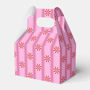 Fun and Fancy Pink Christmas Peppermint Candy Favor Boxes
