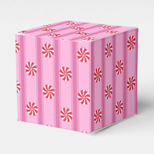 Fun and Fancy Pink Christmas Peppermint Candy Favor Boxes
