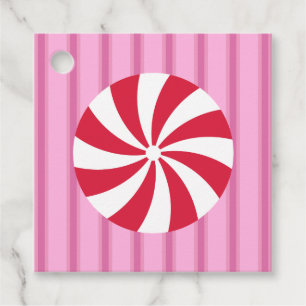 Fun and Fancy Pink Christmas Peppermint Candy Favor Tags