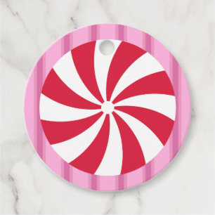 Fun and Fancy Pink Christmas Peppermint Candy Favor Tags