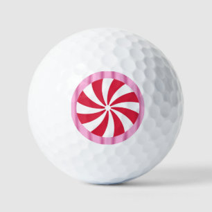 Fun and Fancy Pink Christmas Peppermint Candy Golf Balls