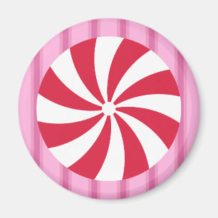 Fun and Fancy Pink Christmas Peppermint Candy Magnet