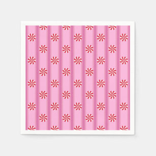 Fun and Fancy Pink Christmas Peppermint Candy Napkins