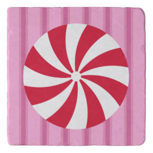 Fun and Fancy Pink Christmas Peppermint Candy Trivet