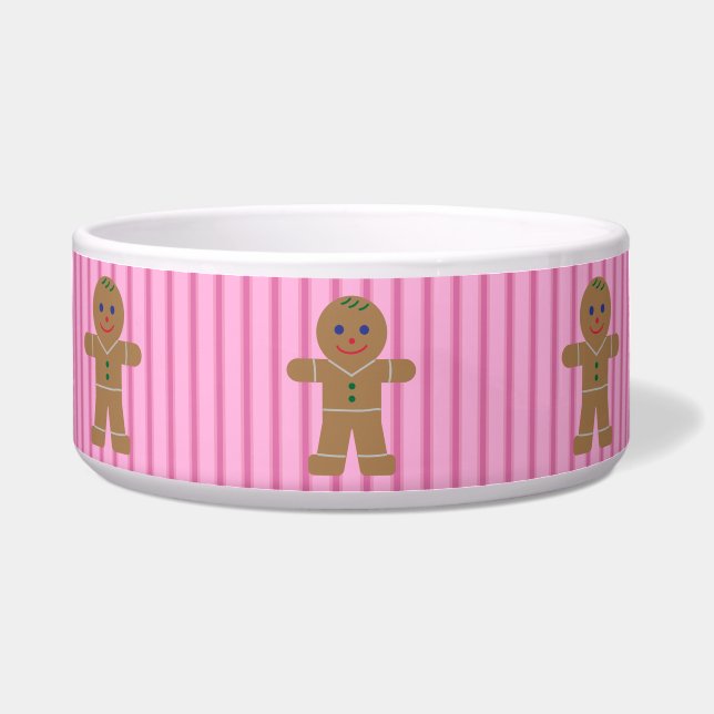 Fun and Fancy Pink Gingerbread Man Bowl (Front)