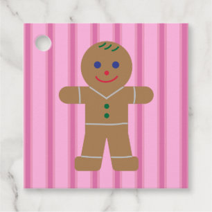 Fun and Fancy Pink Gingerbread Man Favor Tags