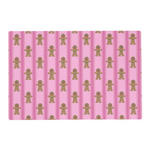 Fun and Fancy Pink Gingerbread Man Placemat