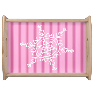 Fun and Fancy Pink Snowflake Serving Tray