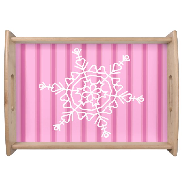 Fun and Fancy Pink Snowflake Serving Tray (Front)