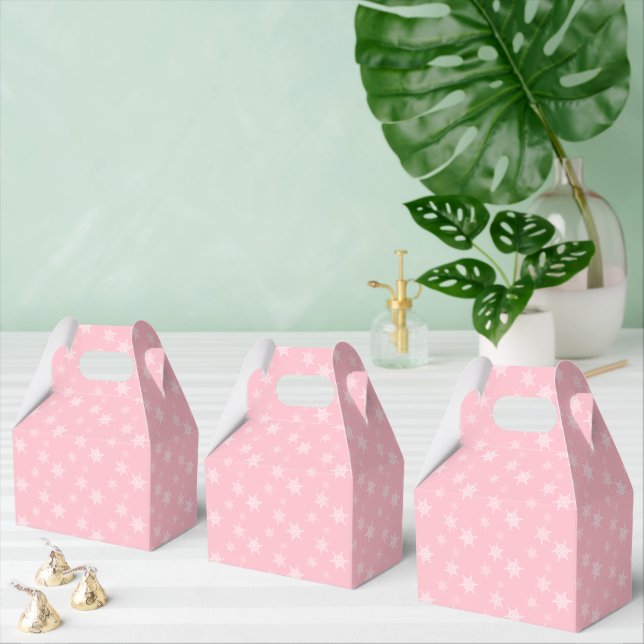 Fun and Fancy Pink Snowflakes Popcorn Favor Boxes (Multiple)