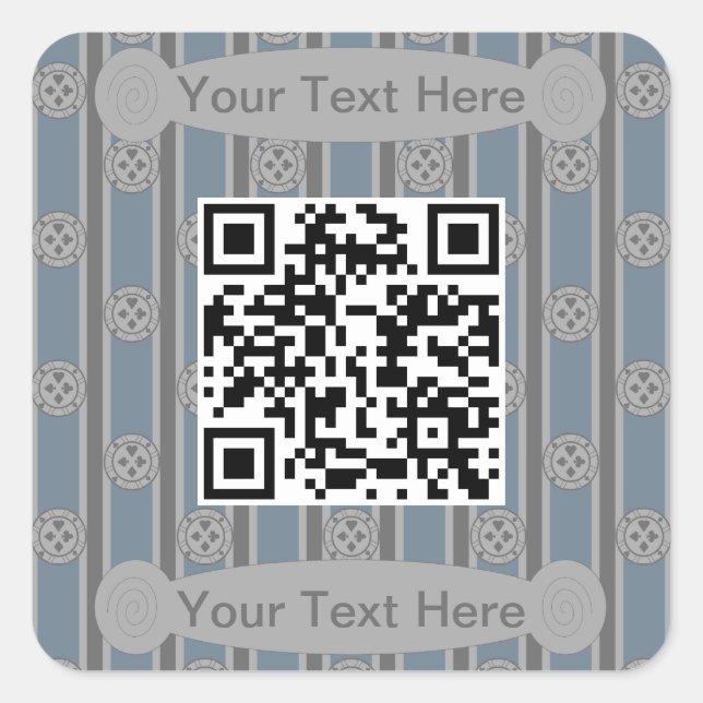 Fun and Fancy Poker Chip QR Code Square Sticker (Front)