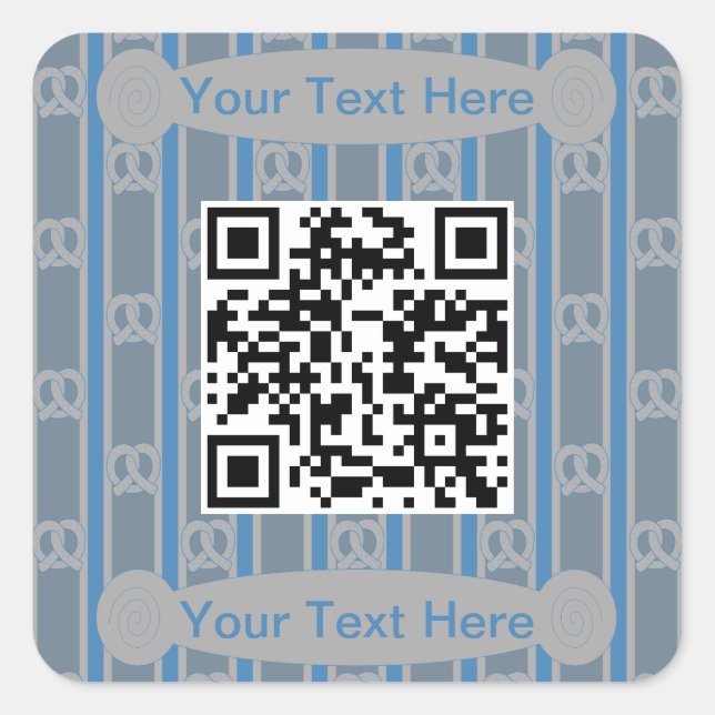 Fun and Fancy Pretzel QR Square Sticker (Front)