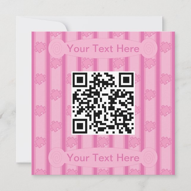 Fun and Fancy Puzzle QR Code Invitation (Front)