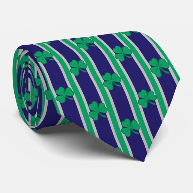 Fun and Fancy Shamrock Neck Tie (Rolled)