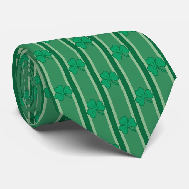 Fun and Fancy Shamrock Neck Tie (Rolled)