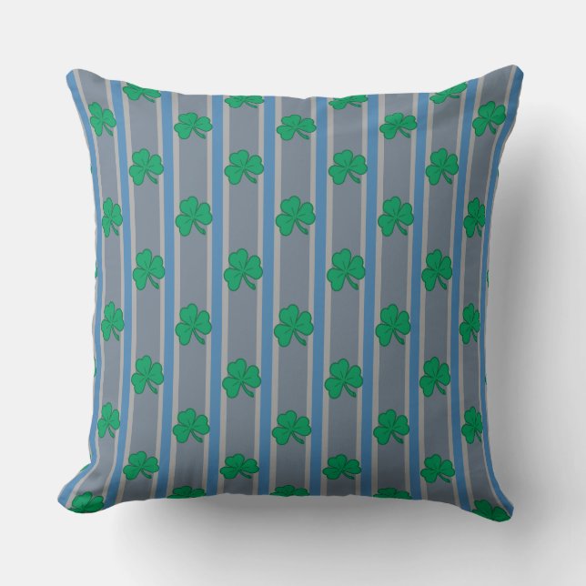 Fun and Fancy Shamrock Throw Pillow (Front)