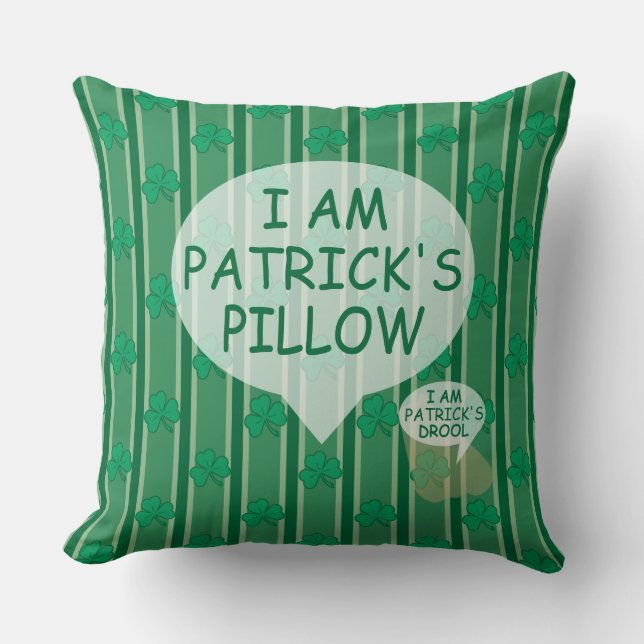Fun and Fancy Shamrock Throw Pillow (Front)