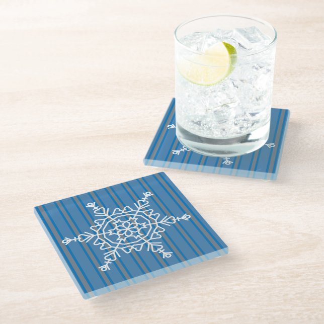 Fun and Fancy Snowflake Glass Coaster (Angled)