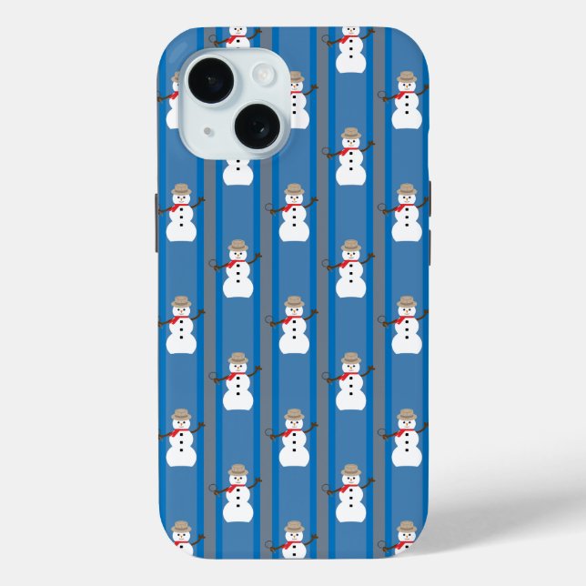 Fun and Fancy Snowman Detective Case-Mate iPhone Case (Back)