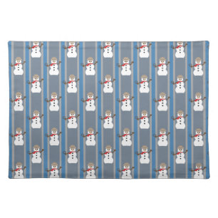 Fun and Fancy Snowman Detective Cloth Placemat