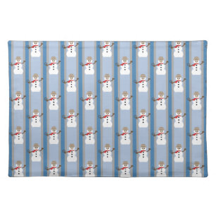 Fun and Fancy Snowman Detective Cloth Placemat
