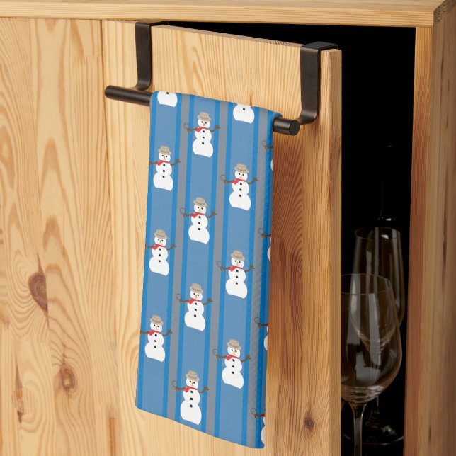 Fun and Fancy Snowman Detective Kitchen Towel (Thirds Fold)