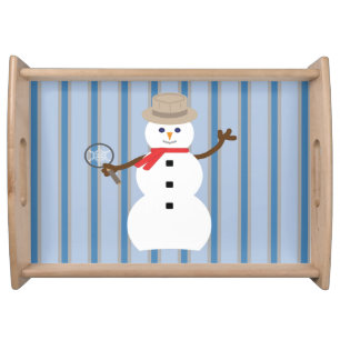 Fun and Fancy Snowman Detective Serving Tray