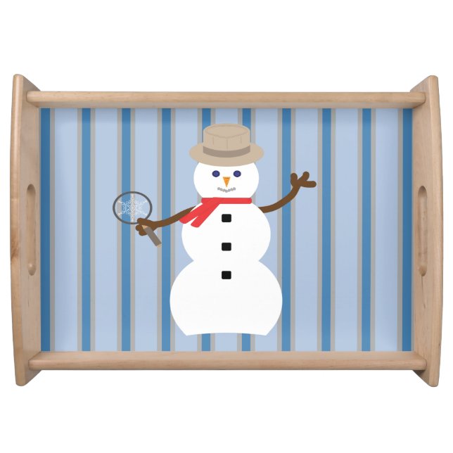 Fun and Fancy Snowman Detective Serving Tray (Front)