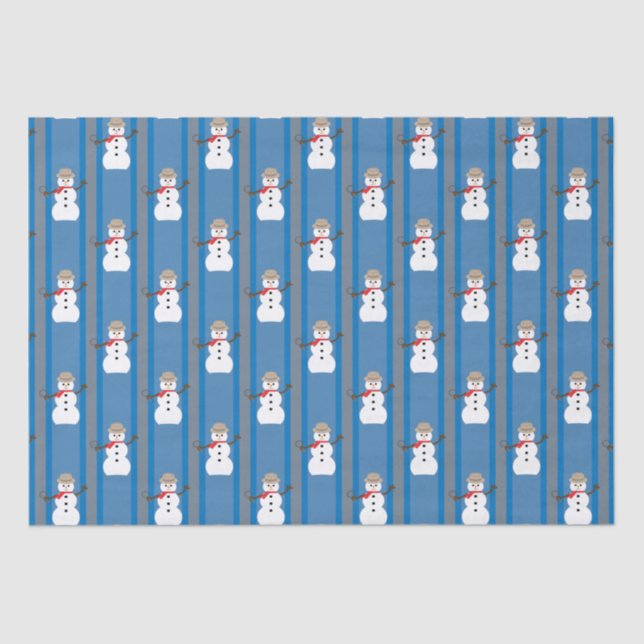 Fun and Fancy Snowman Detective Tissue Paper (Front)