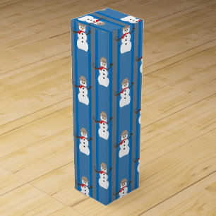 Fun and Fancy Snowman Detective Wine Box