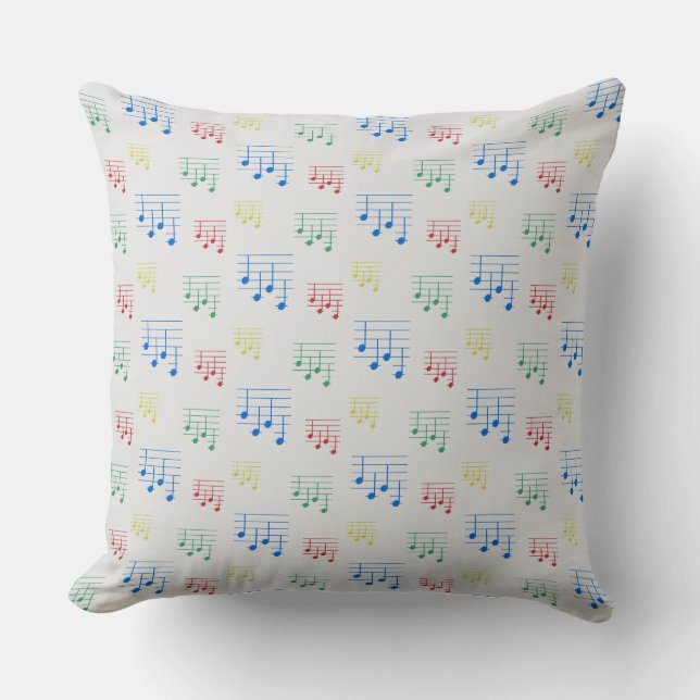 Fun and Fancy Ukulele Tuning Song Music Note Throw Pillow (Front)