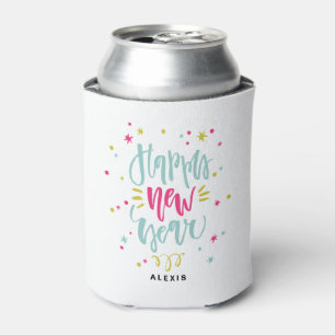 Fun and Festive Calligraphy New Year Personalized Can Cooler