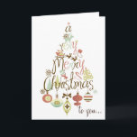 Fun and Festive Holiday Tree Merry Christmas Card<br><div class="desc">Fun and Festive Holiday Tree Merry Christmas Card This Christmas card has everything; Santa Claus,  snowflakes,  snowman,  ornaments,  Christmas trees,  Christmas stockings,  candy canes and all things Christmas. This can be personalized. You can also change the background color of the card. Merry Christmas!</div>