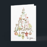 Fun and Festive Holiday Tree Merry Christmas Card<br><div class="desc">Fun and Festive Holiday Tree Merry Christmas Card This Christmas card has everything; Santa Claus,  snowflakes,  snowman,  ornaments,  Christmas trees,  Christmas stockings,  candy canes and all things Christmas. This can be personalized. You can also change the background color of the card. Merry Christmas!</div>