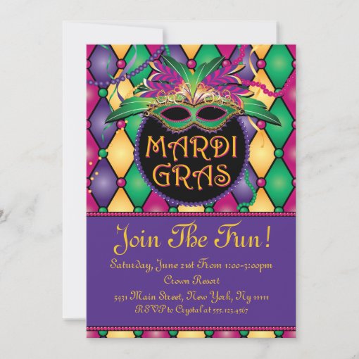 Fun and Festive, Mardi Gras Invitations | Zazzle