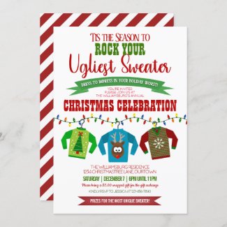 Fun and Festive Ugly Christmas Sweater Party Invitation